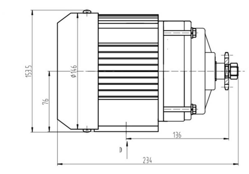 BM1418ZXF 350W 48V - BLDC-Brushless motor - KellyControllers.eu
